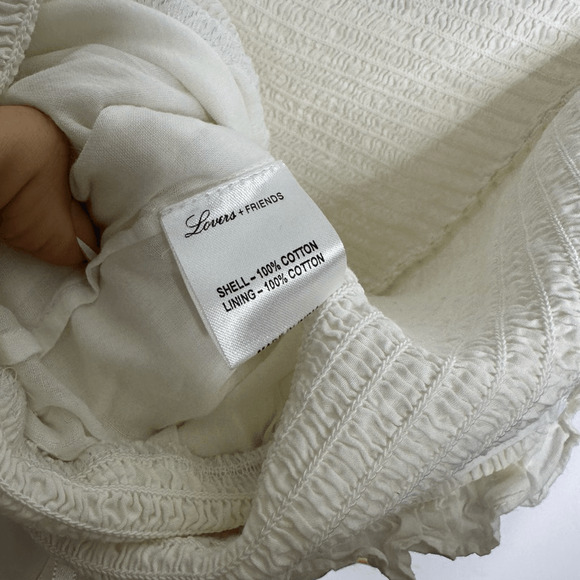 Lovers + Friends Kristine Strapless Romper Sunset White eyelet ruffled womens S - Picture 6 of 7